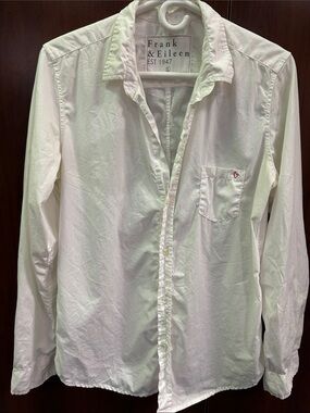 Frank & Eileen sz L 100% cotton, BARRY Lightweight White Shirt